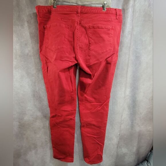 Red Stretchy Skinny Jeans Size 18w - Picture 5 of 9